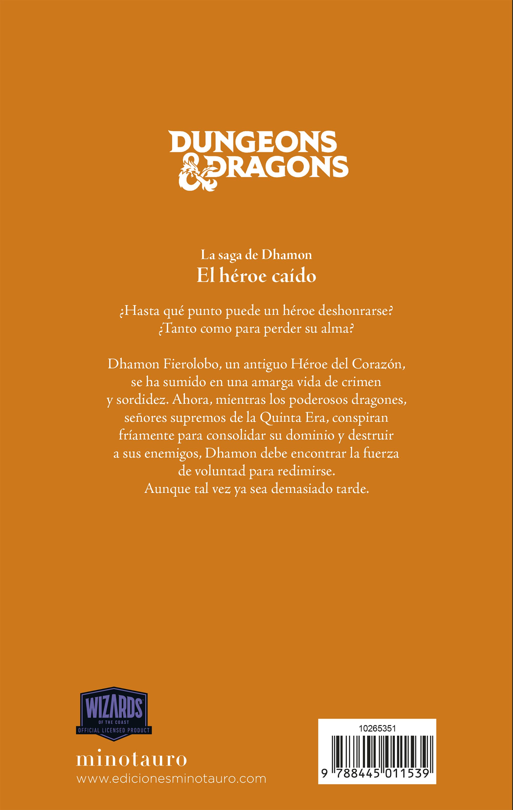 Miniatura contraportada La Saga de Dhamon nº 01/03 El héroe caído