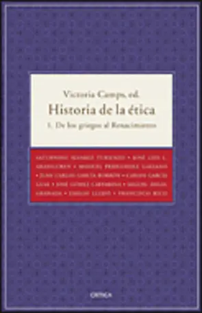 Portada Hist. de la etica T1 De los griegos al Renacimien