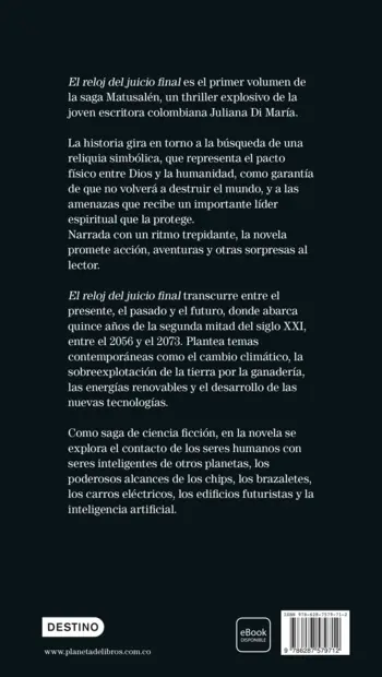 Contraportada El reloj del juicio final 1. Matusalén