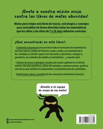 Contraportada Mates para ninjas