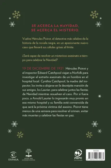 Contraportada Misteriosa noche de paz. Un nuevo caso de Hércules Poirot