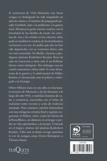 Contraportada Vidas ante el abismo