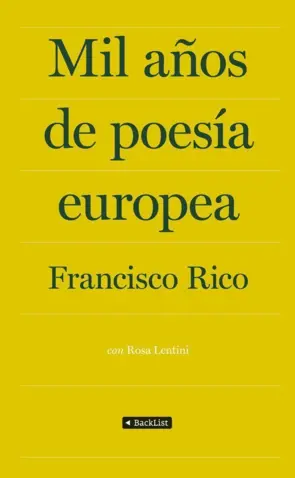 Portada Mil años de poesía europea