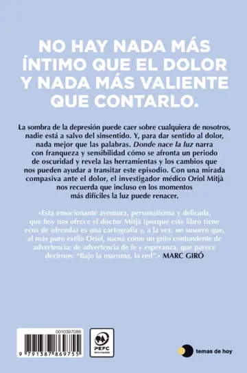 Contraportada Donde nace la luz