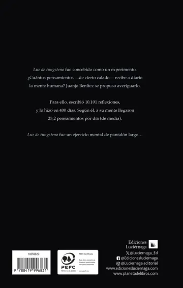 Contraportada Luz de Tungsteno
