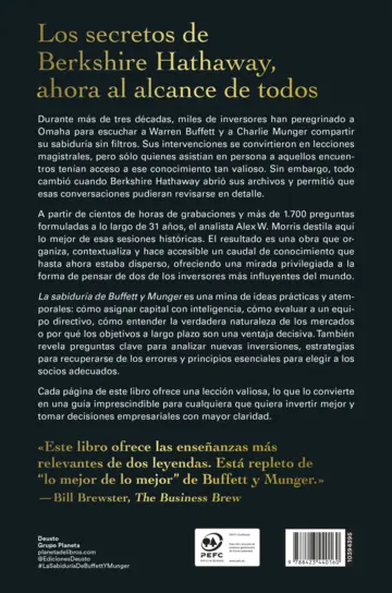 Contraportada La sabiduría de Buffett y Munger