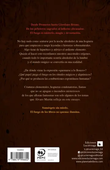 Contraportada El libro del fuego