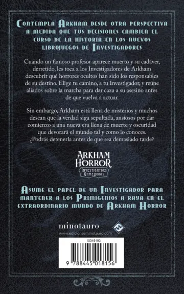 Contraportada La oscuridad sobre Arkham