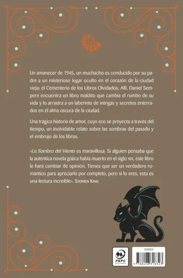Contraportada La Sombra del Viento (edición con cantos tintados)