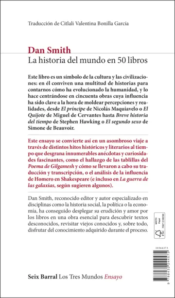 Contraportada La historia del mundo en 50 libros