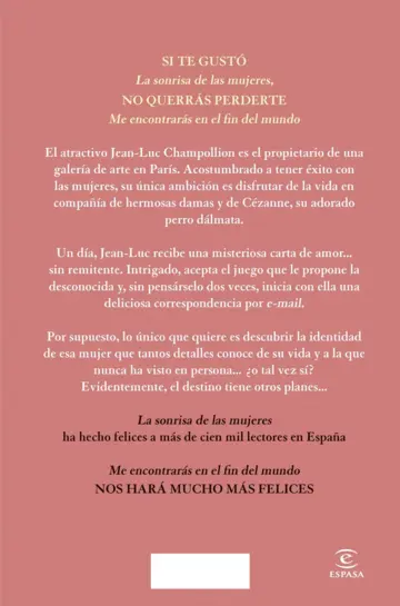 Contraportada Me encontrarás en el fin del mundo