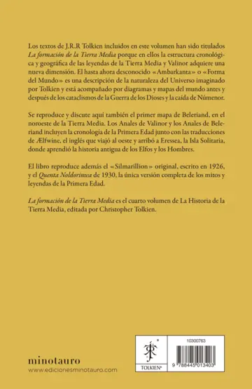 Contraportada Hª Tierra Media Nº 04/12 - La formación de la Tierra Media