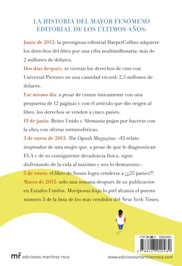 Contraportada Mariposas bajo la piel