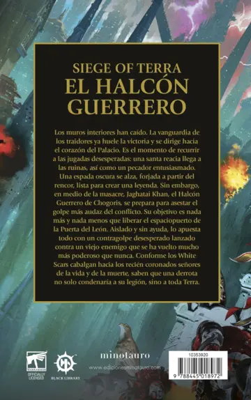 Contraportada The Horus Heresy: Siege of Terra nº 06 El Halcón Guerrero