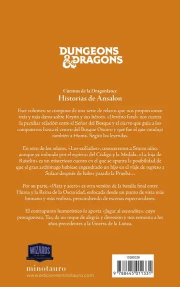 Contraportada Cuentos de la Dragonlance nº 03/06 Historias de Ansalon