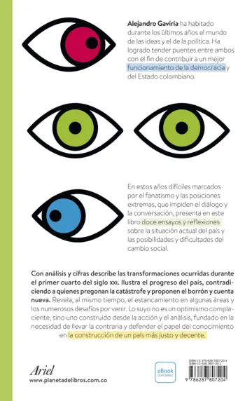 Contraportada Contra el fanatismo: ensayos para una Colombia posible