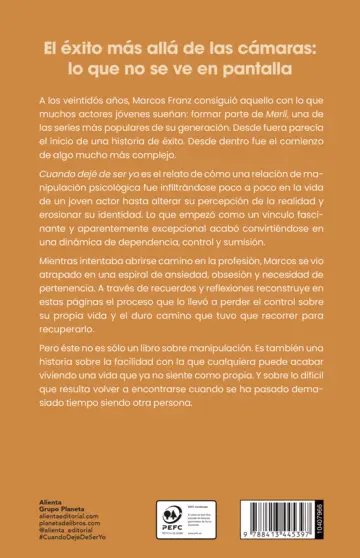Contraportada Cuando dejé de ser yo