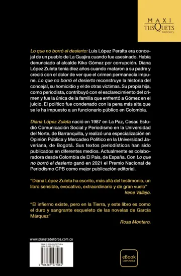 Contraportada Lo que no borró el desierto