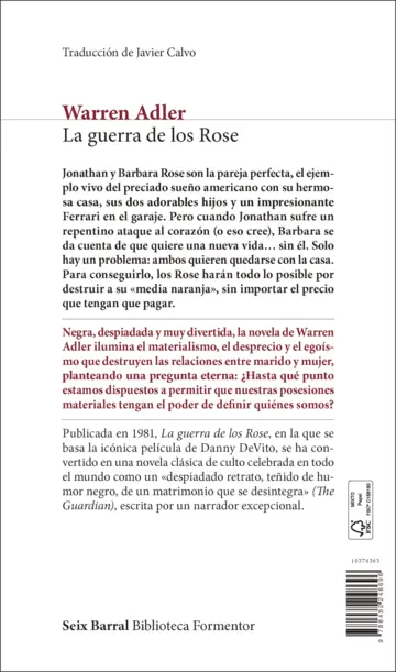 Contraportada La guerra de los Rose