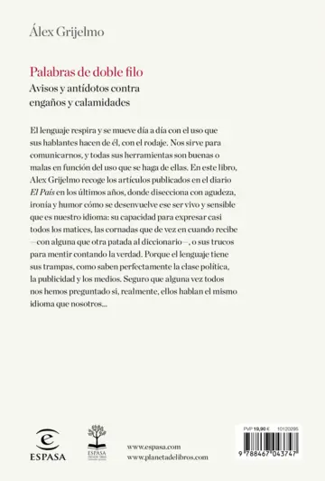 Contraportada Palabras de doble filo