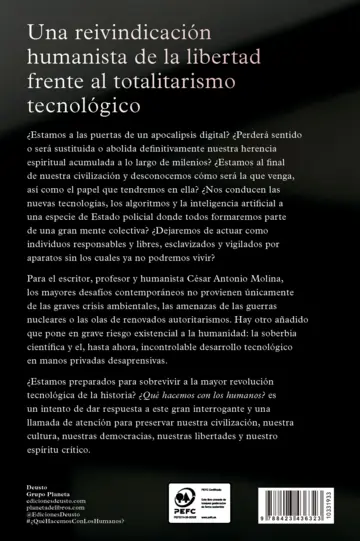 Contraportada ¿Qué hacemos con los humanos?