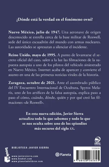 Contraportada Roswell. Secreto de Estado