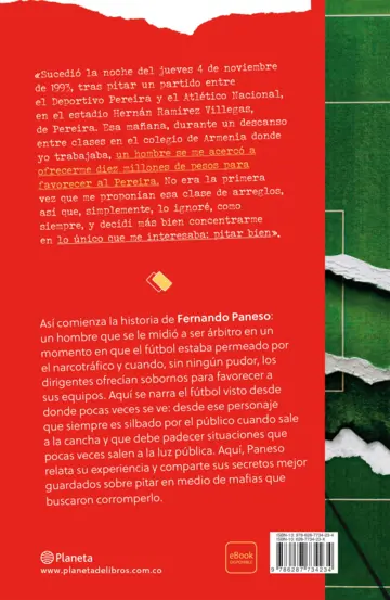 Contraportada Panesso: La historia de un árbitro en medio de las mafias