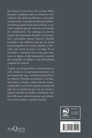 Contraportada Milan Kundera