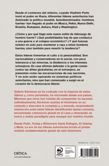 Contraportada La era de los líderes autoritarios