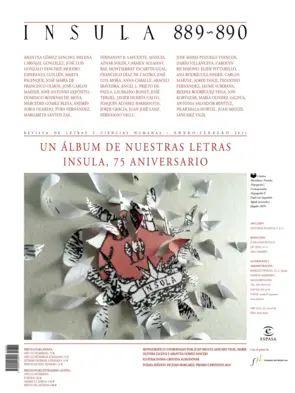 Portada Un álbum de nuestras letras. Ínsula, 75 aniversario (Ínsula nº 889-890)