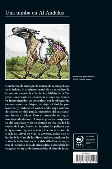 Contraportada Una tumba en Al Ándalus (Serie Gonzalo de Berceo 3)