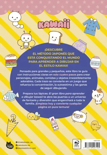 Contraportada El gran libro para aprender a dibujar kawaii