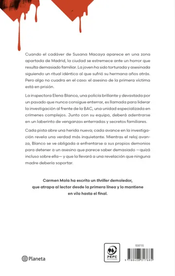 Contraportada La novia gitana (Inspectora Elena Blanco 1)