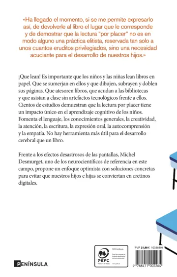 Contraportada Más libros y menos pantallas