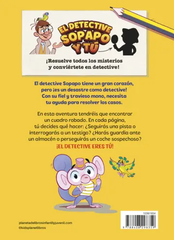 Contraportada El detective Sopapo y tú 1. El caso del cuadro misterioso