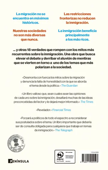 Contraportada Los mitos de la inmigración