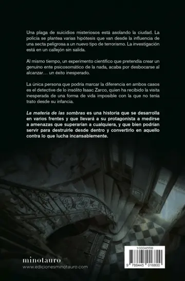 Contraportada La materia de las sombras