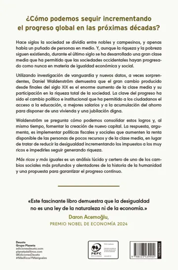 Contraportada Más ricos y más iguales